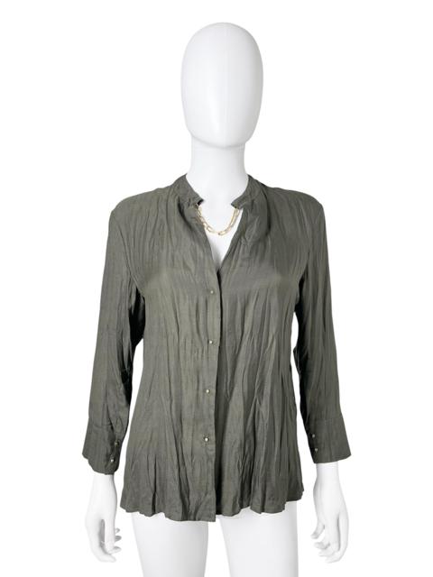1990's Black Silk Ruched Shirt