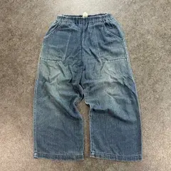 日本製 Plantation Denim Wide Jeans プランテーション デニム ガウチョパンツ ワイド ウエスゴム入り ブルー レディース