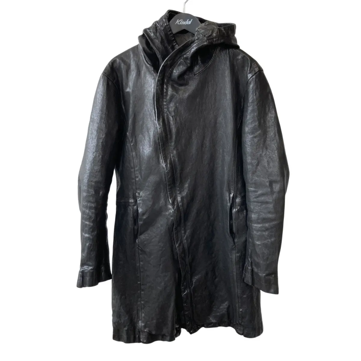 Hooded Coat Italian shoulder Cow leatherレザーコート1604-03