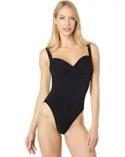 Norma Kamali Sweetheart Twist Front One Piece Swimsuit Black Women's XS