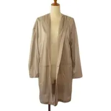Basile 28 Beige Womens Jersey Hoodie Cardigan Size 9 Used
