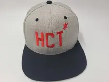 HCT Logo Yupoong Snapback Hat Cap Wool Blend Letters Acronym Men Women Gray Red