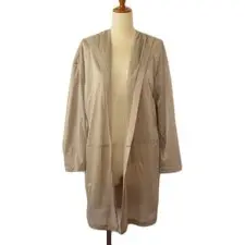 Basile 28 Beige Womens Jersey Hoodie Cardigan Size 9 Used