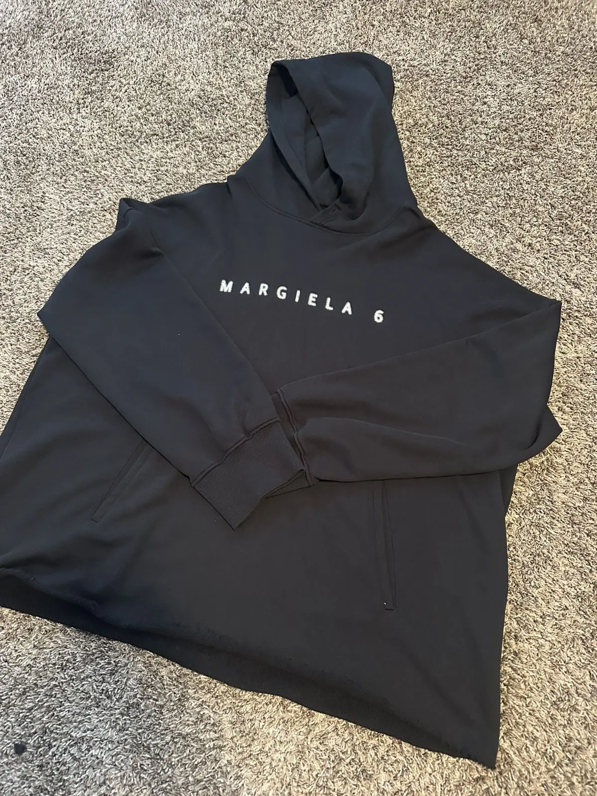 MM6 Madison Margiela Black Hoodie Size Medium Oversized