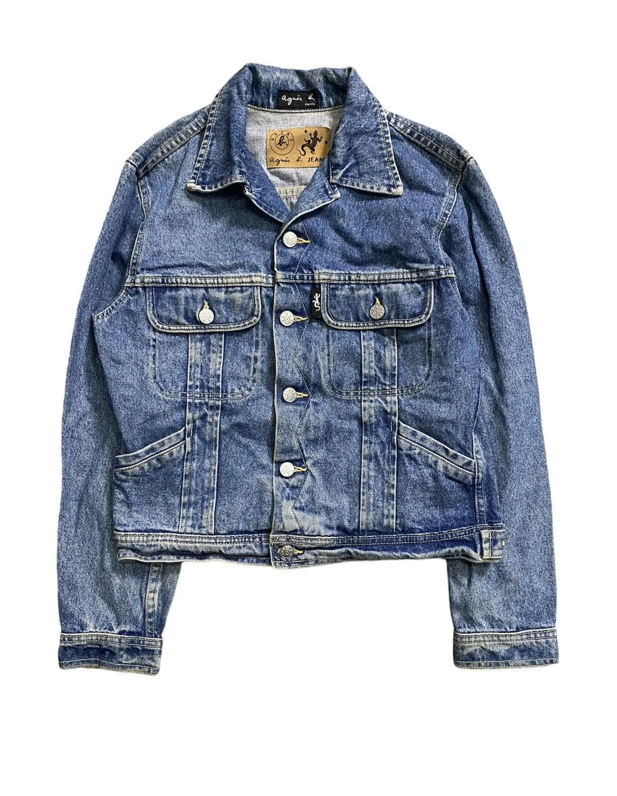 1990s Faded Wash Raw Denim Jacket