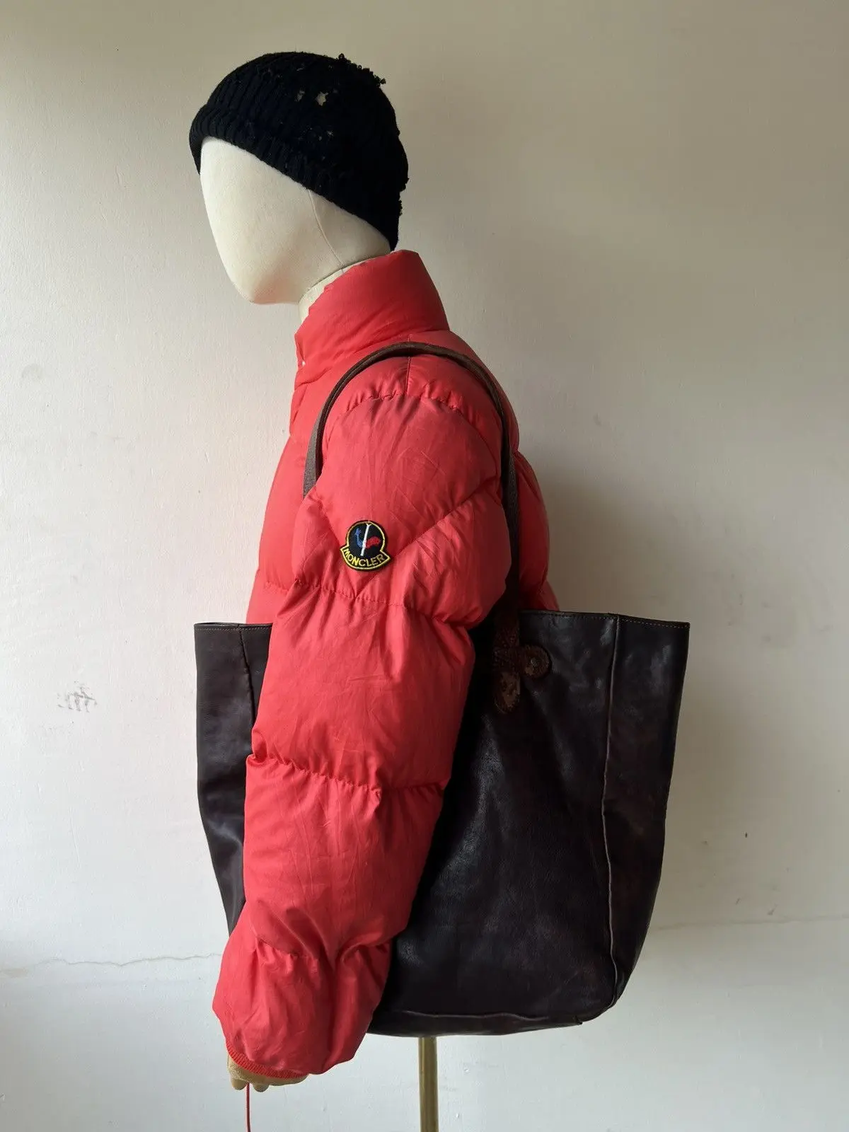 Vintage Buttero Italy Distressed Patina Leather Tote Bag