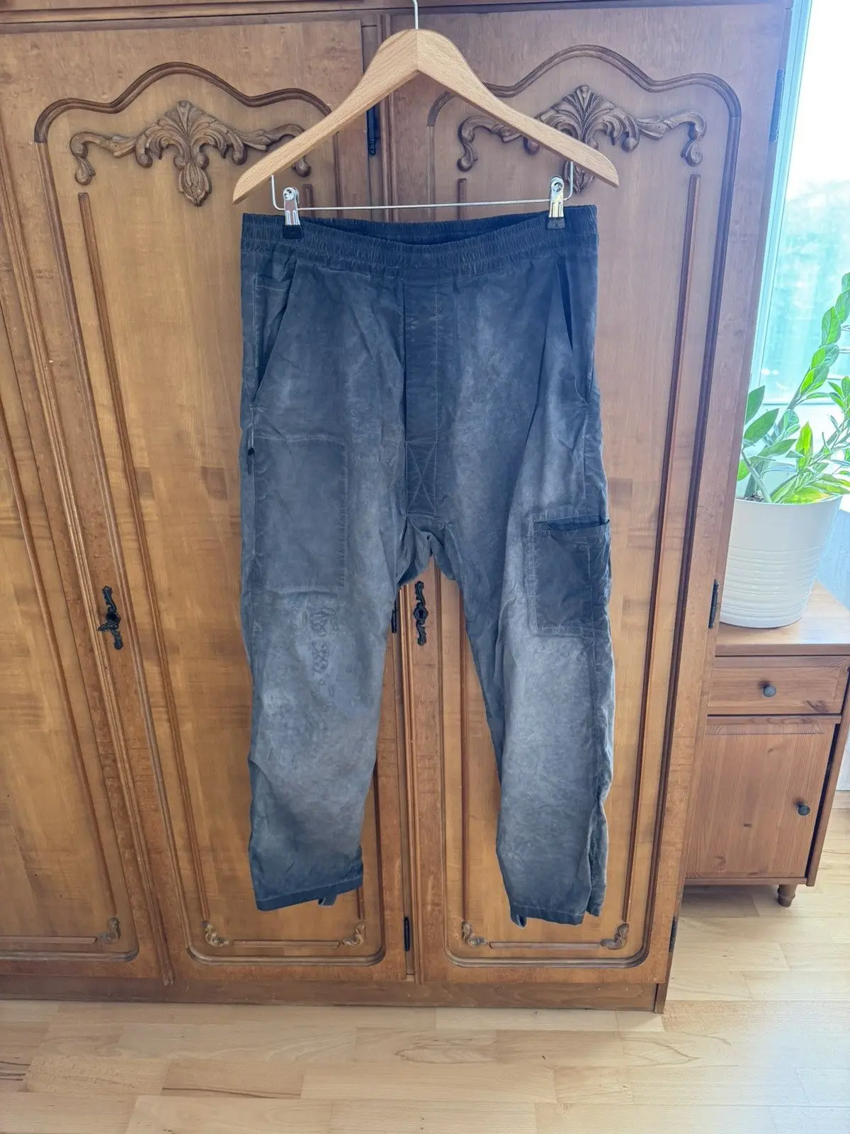 11 By Boris Bidjan Grey Washed Pants