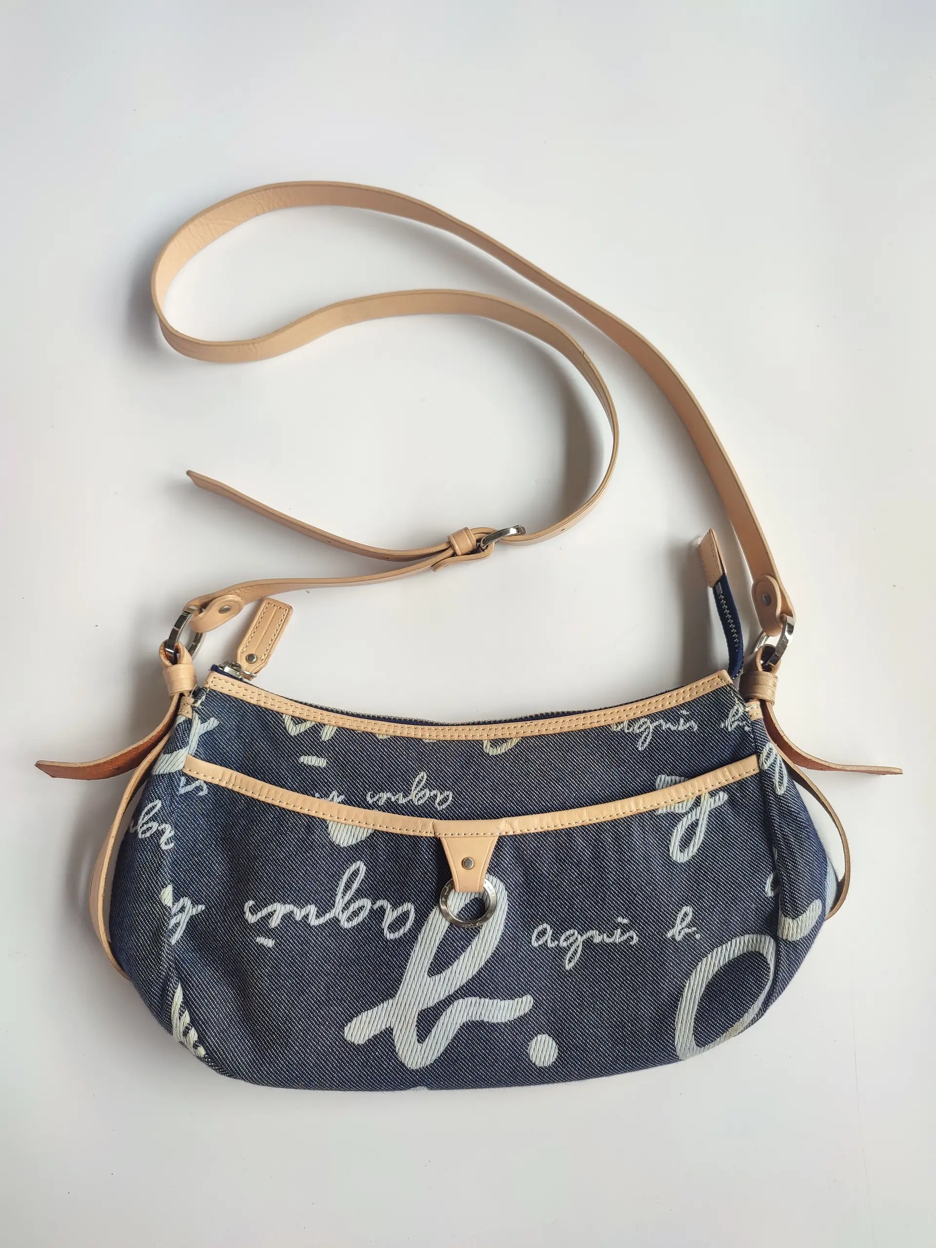 AGNES B DENIM CROSSBODY BAG