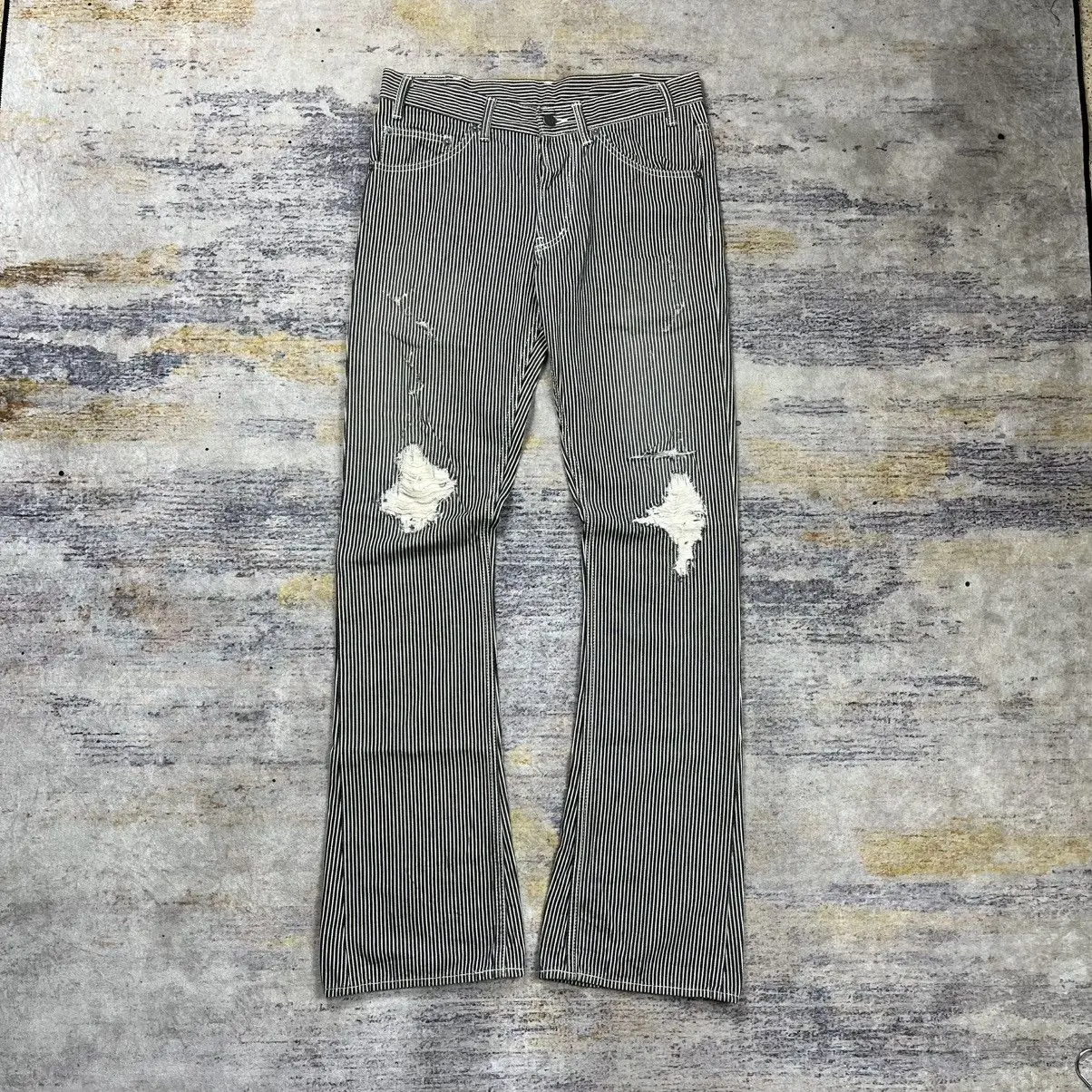 Back bone hickory flared denim pants