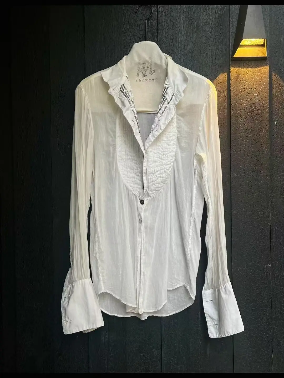 ifsixwasnine Sequin-panel shirt-yw