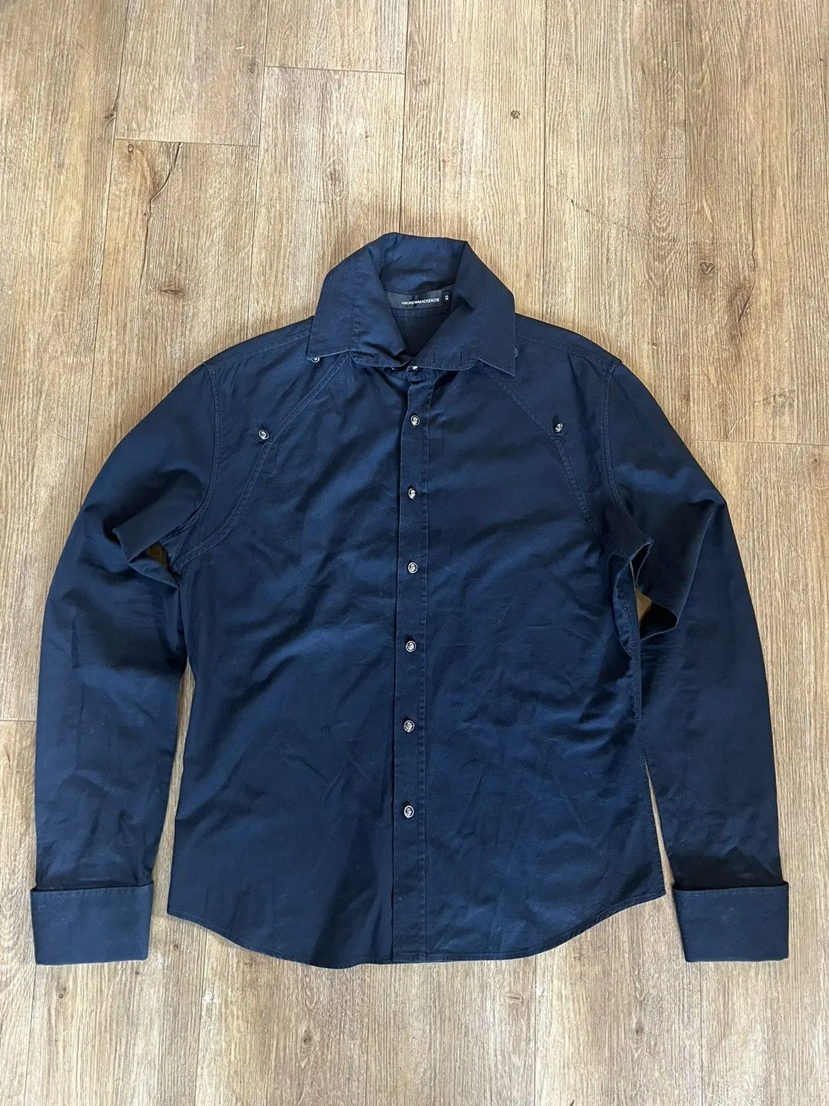Andrew Mackenzie Black Button Up Dress Shirt