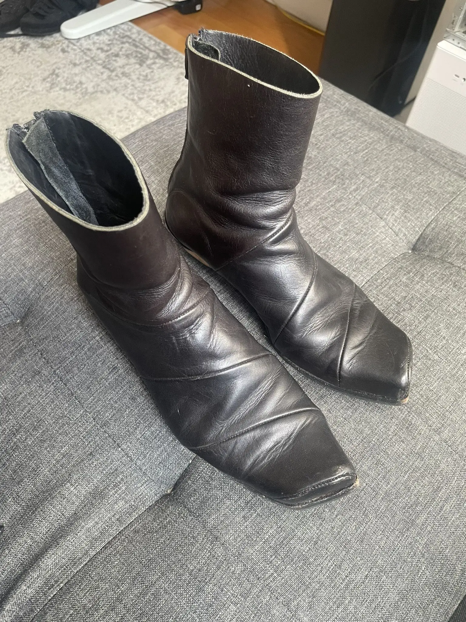 Spiral Leather Boots