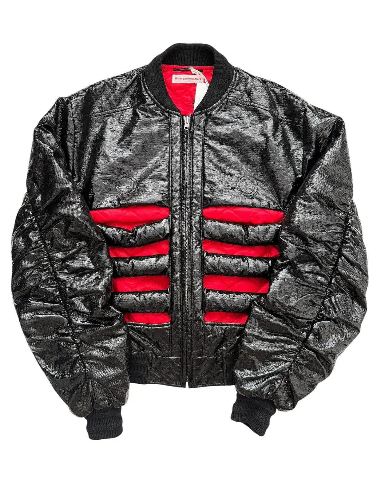 Skeleton Rib Cut Out Bomber Jacket
