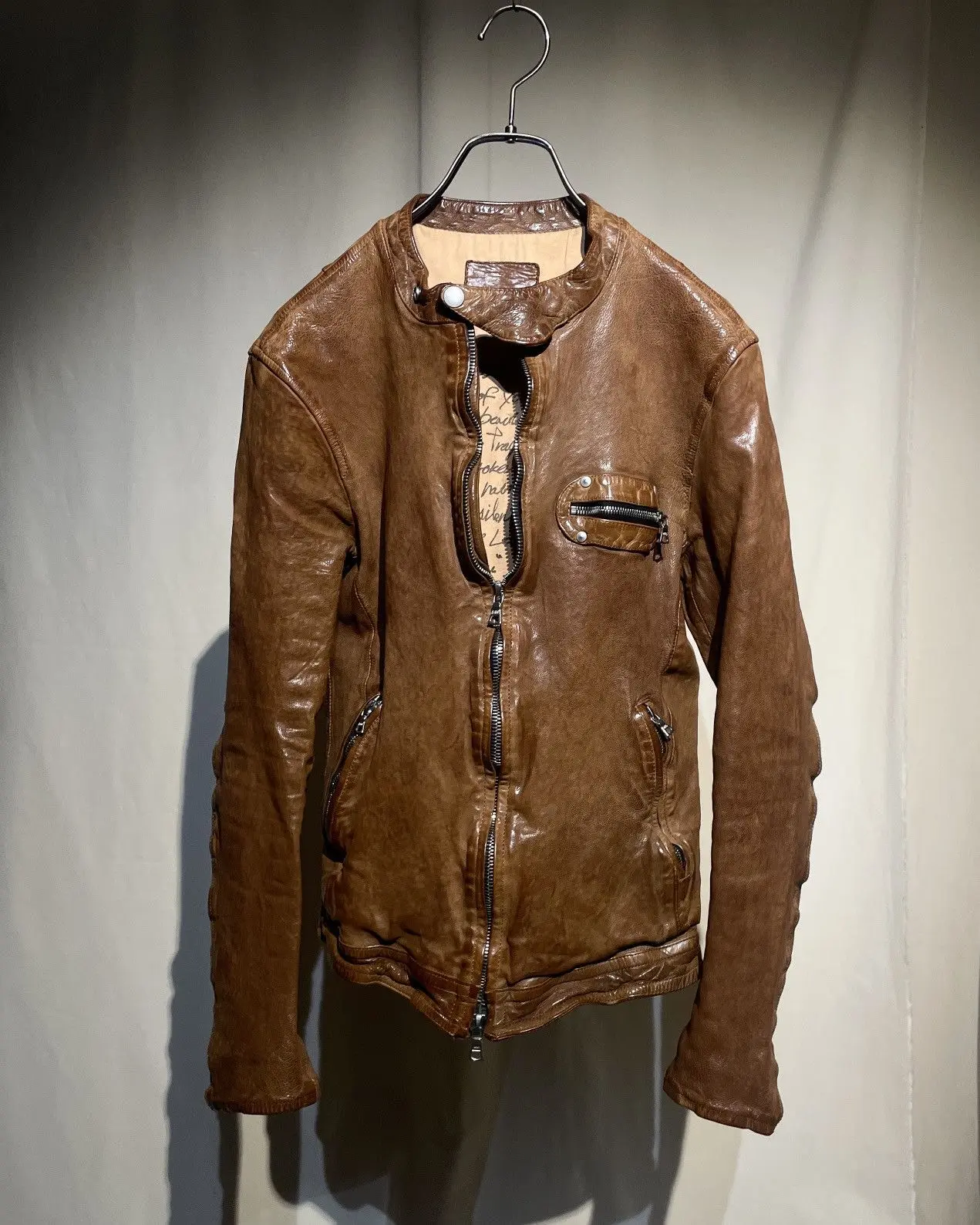 S/S2012 ISAMUKATAYAMA BACKLASH - 6zip German Calfskin Jacket