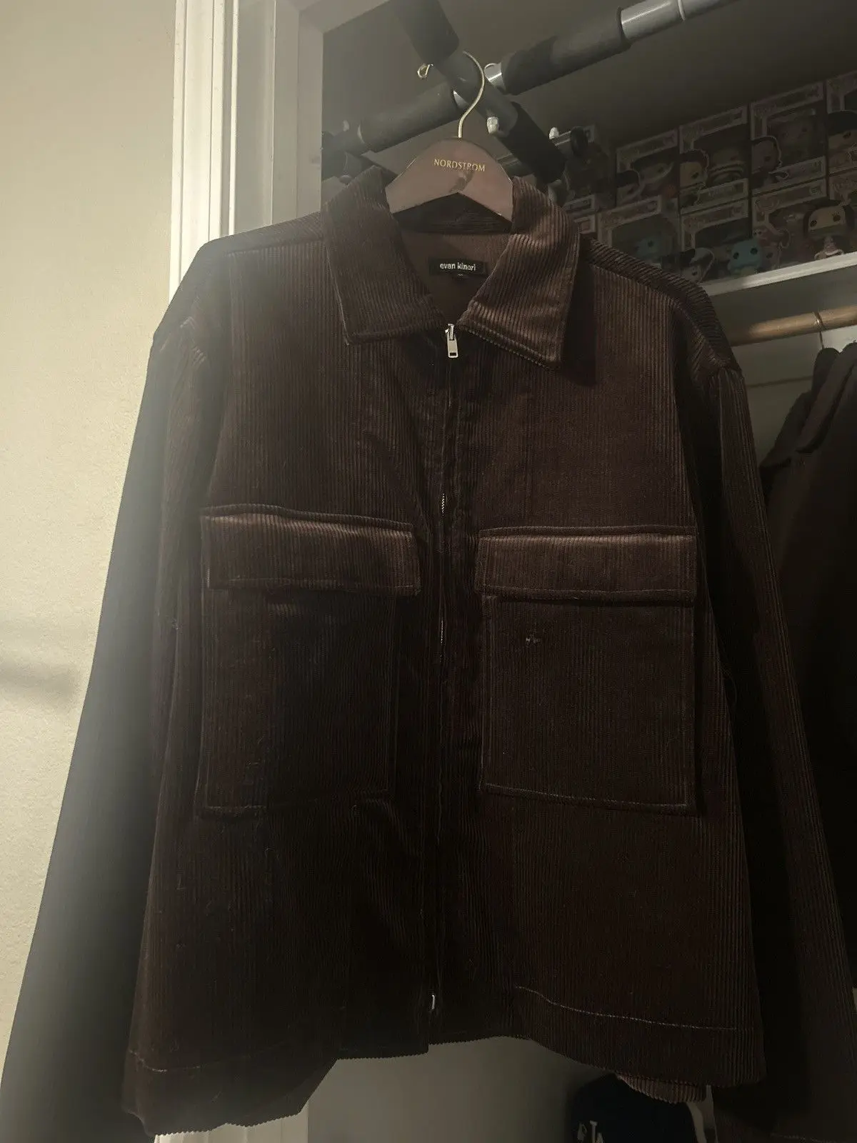 Evan kinori brown zip jacket