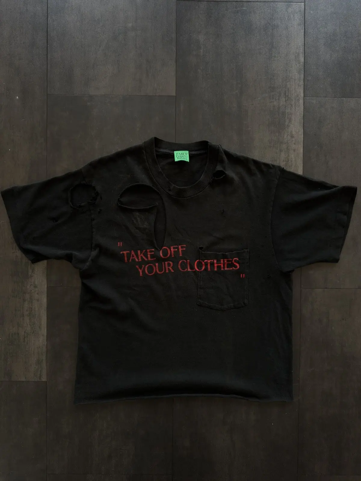 CUSTOM EMILY DAWN LONG “TAKE OFF YOUR CLOTHES” T-SHIRT