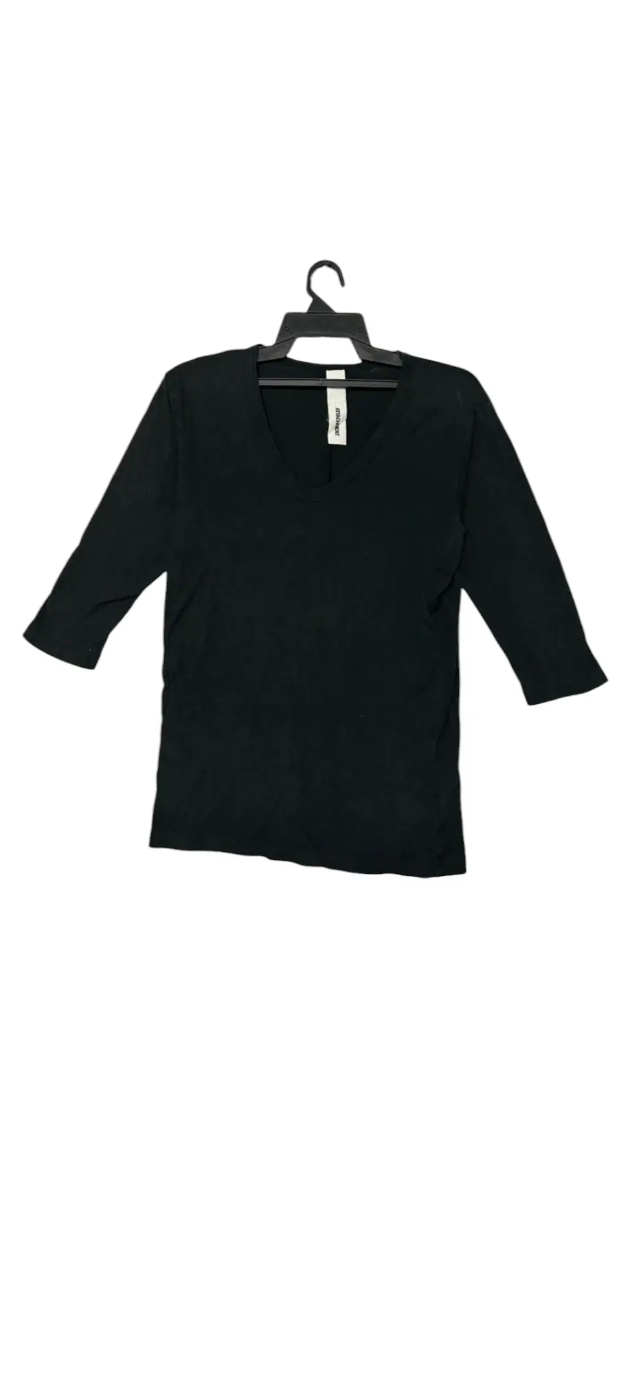 ATTACHMENT Japan Plain V Neck Raglan 3Quarter Sleeve T Shirt