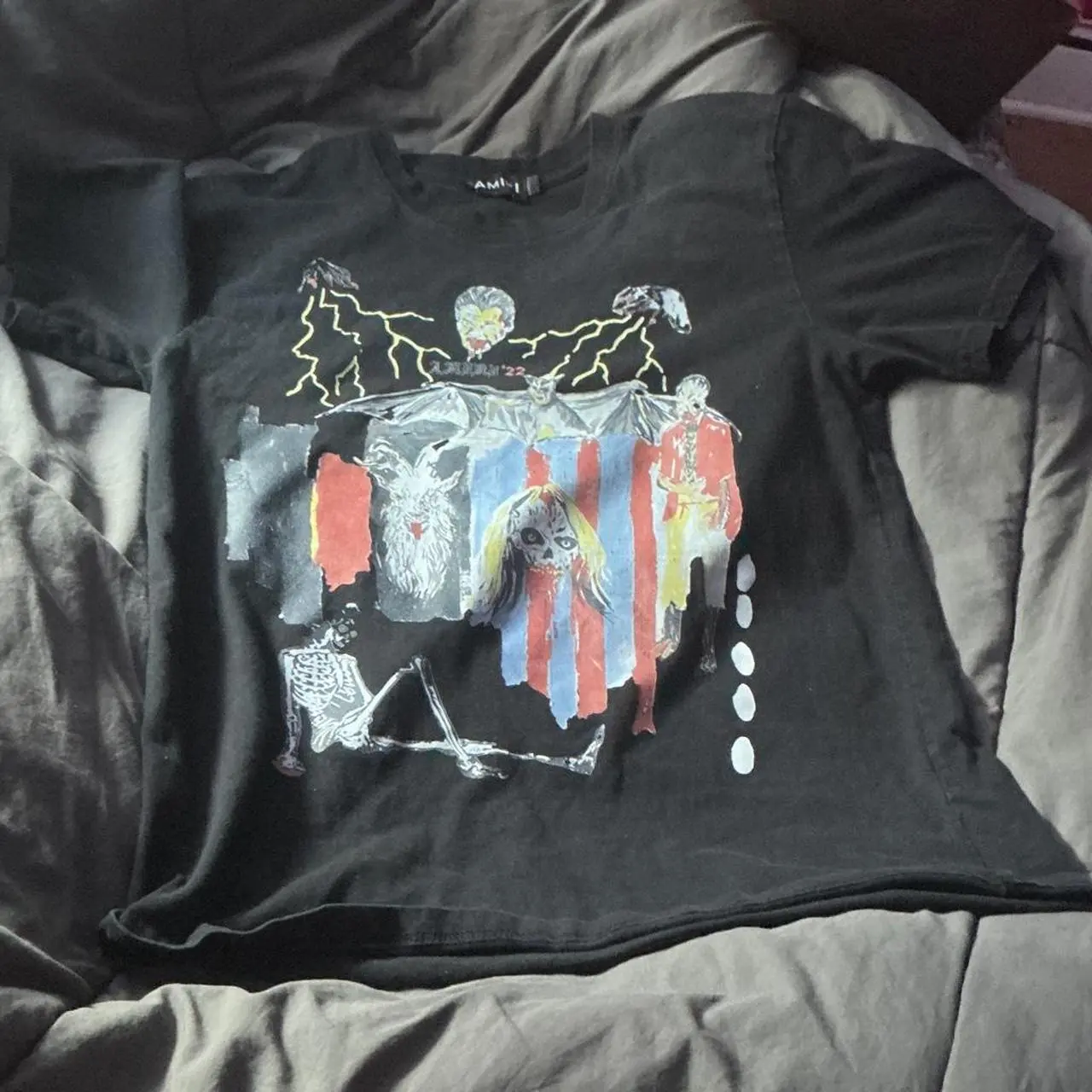 Amiri denim black graphic tee #goth #amiri