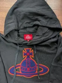 Vivienne Westwood] Embroidered Logo Black Hoodie