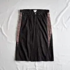 00s Plantation patchwork denim skirt
