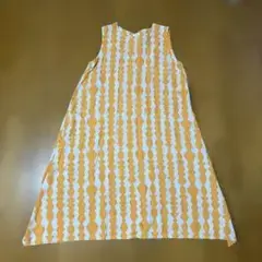 plantation ノースリーブワンピース オレンジ×ホワイト