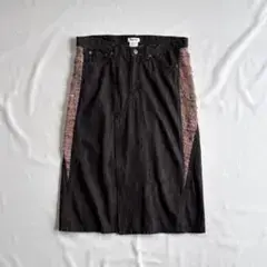 00s Plantation patchwork denim skirt