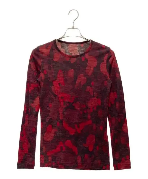 Ysワイズ）の古着「WOOL CAMOFRAGE LONG SLEEVE T-SHIRT」｜レッド