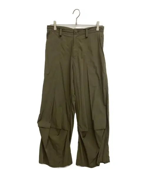 Ysワイズ）の古着「WIDE LEG PLEATED PANTS」｜オリーブ